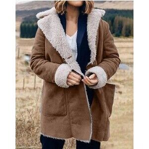 Wilsons Leather Coat Women’s Sz L Brown Penny Lane Winter Faux Fur Hood Lined